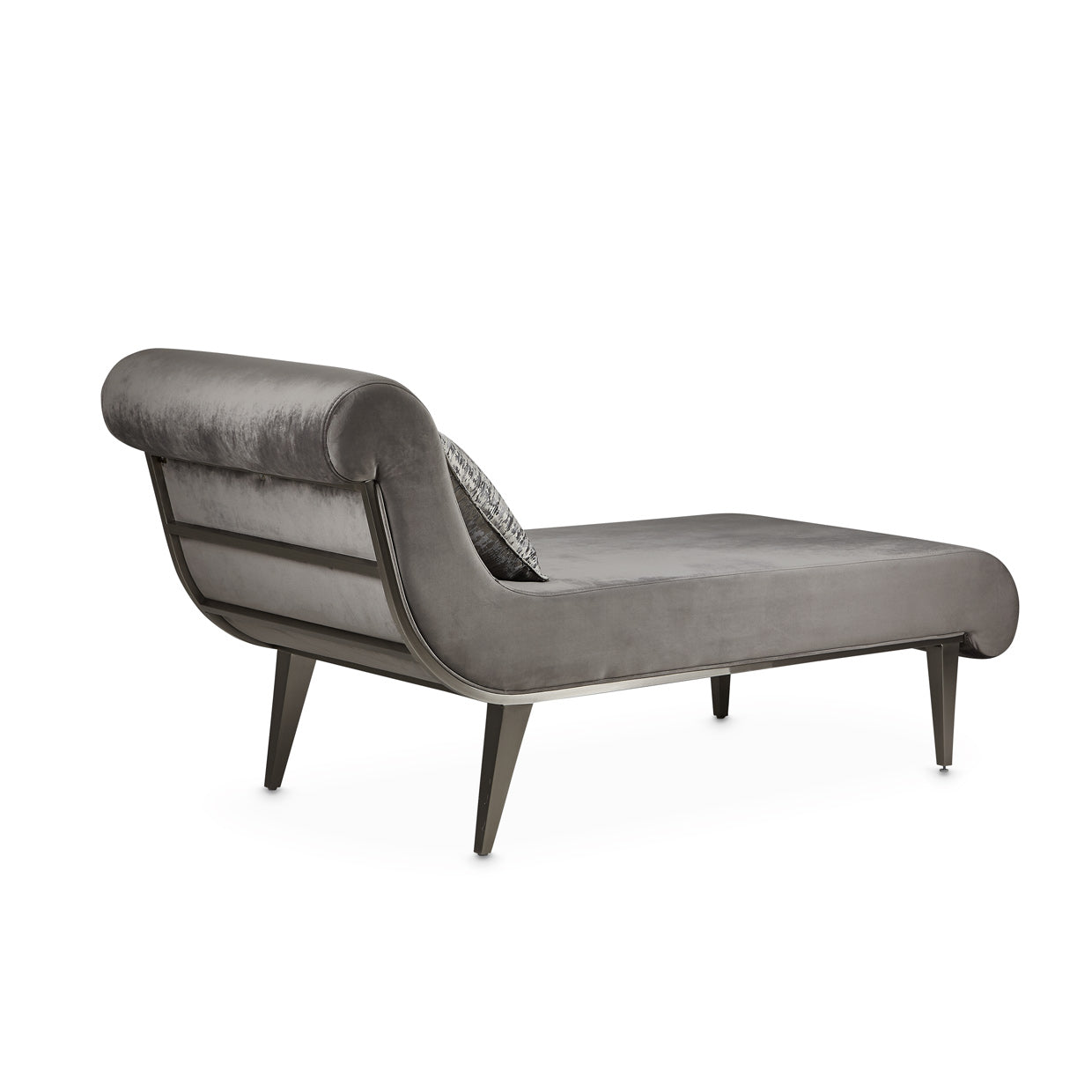 Roxbury Park Velvet Chaise - Gray Pearl/Stainless Steel