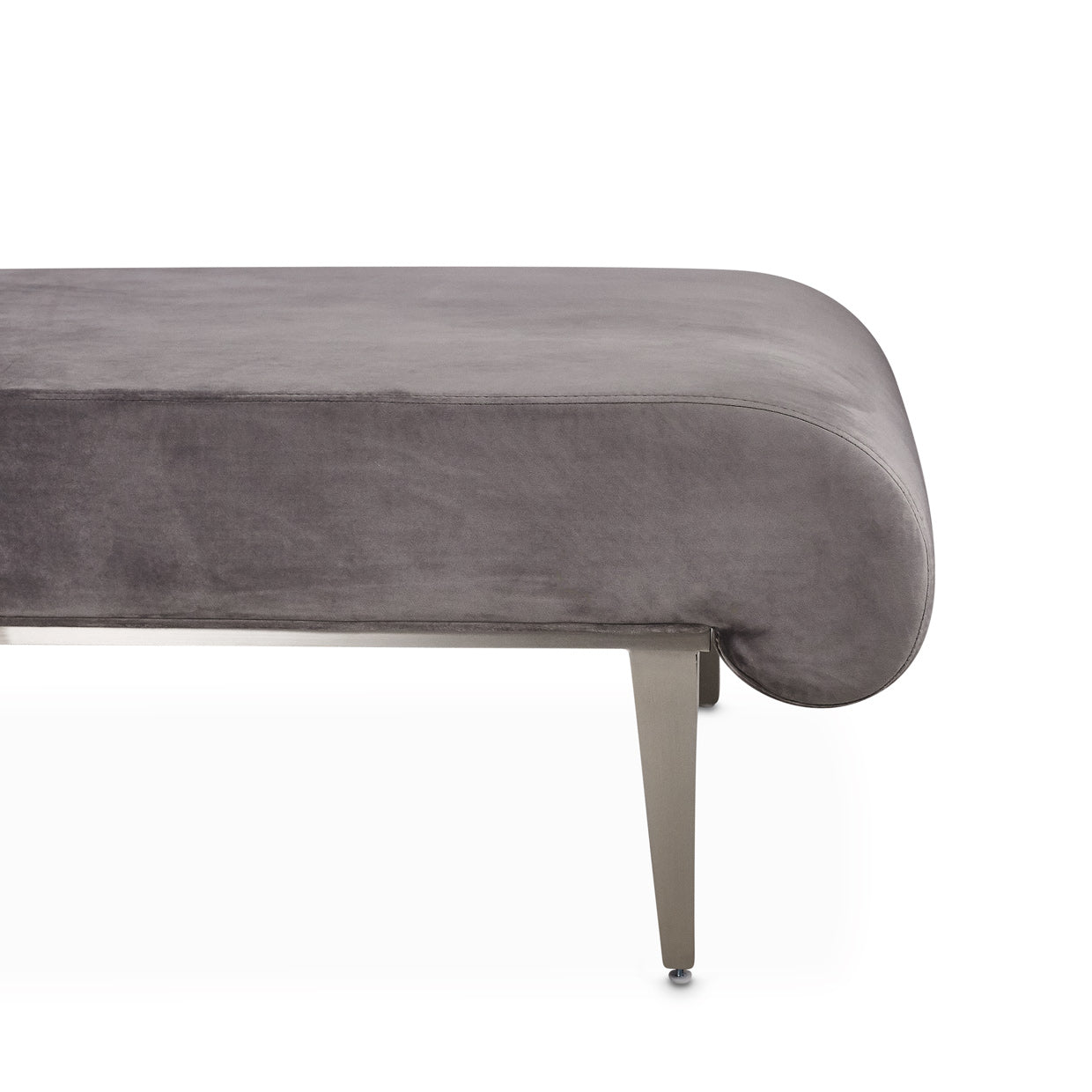 Roxbury Park Velvet Chaise - Gray Pearl/Stainless Steel