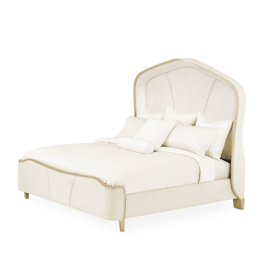 Malibu Crest Queen Curved Panel Bed - Chardonnay