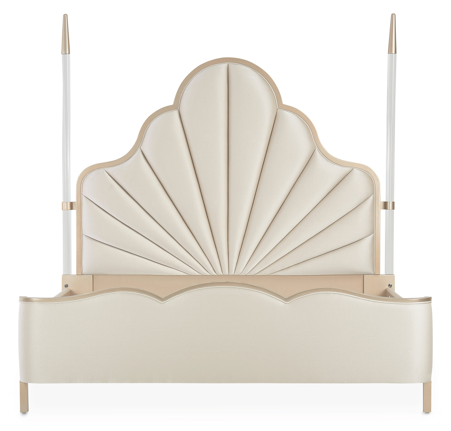 Malibu Crest Eastern King Scalloped Poster Bed - Chardonnay