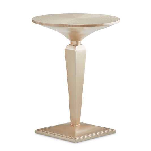 Malibu Crest Round Pedestal Tea Table - Chardonnay