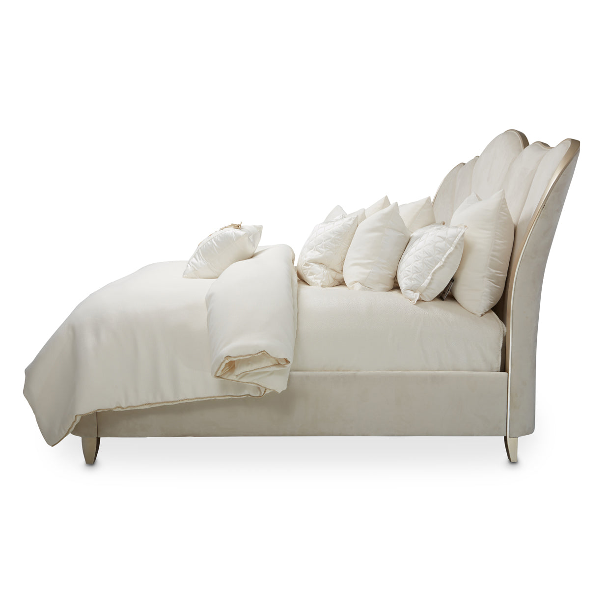 Villa Cherie Eastern King Channel Tufted Bed - Caramel