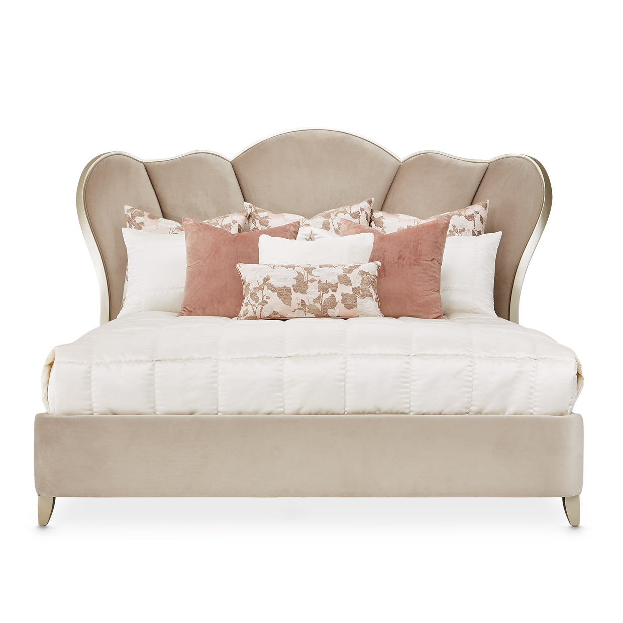 VillaÂ Cherie Eastern King Channel Tufted Bed - Hazelnut