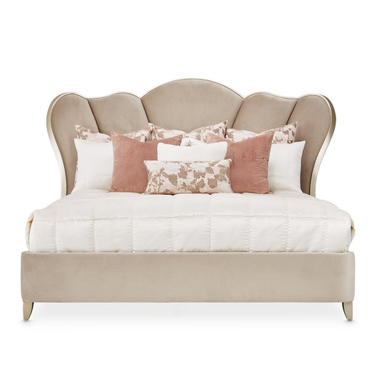 VillaÂ Cherie Eastern King Channel Tufted Bed - Hazelnut