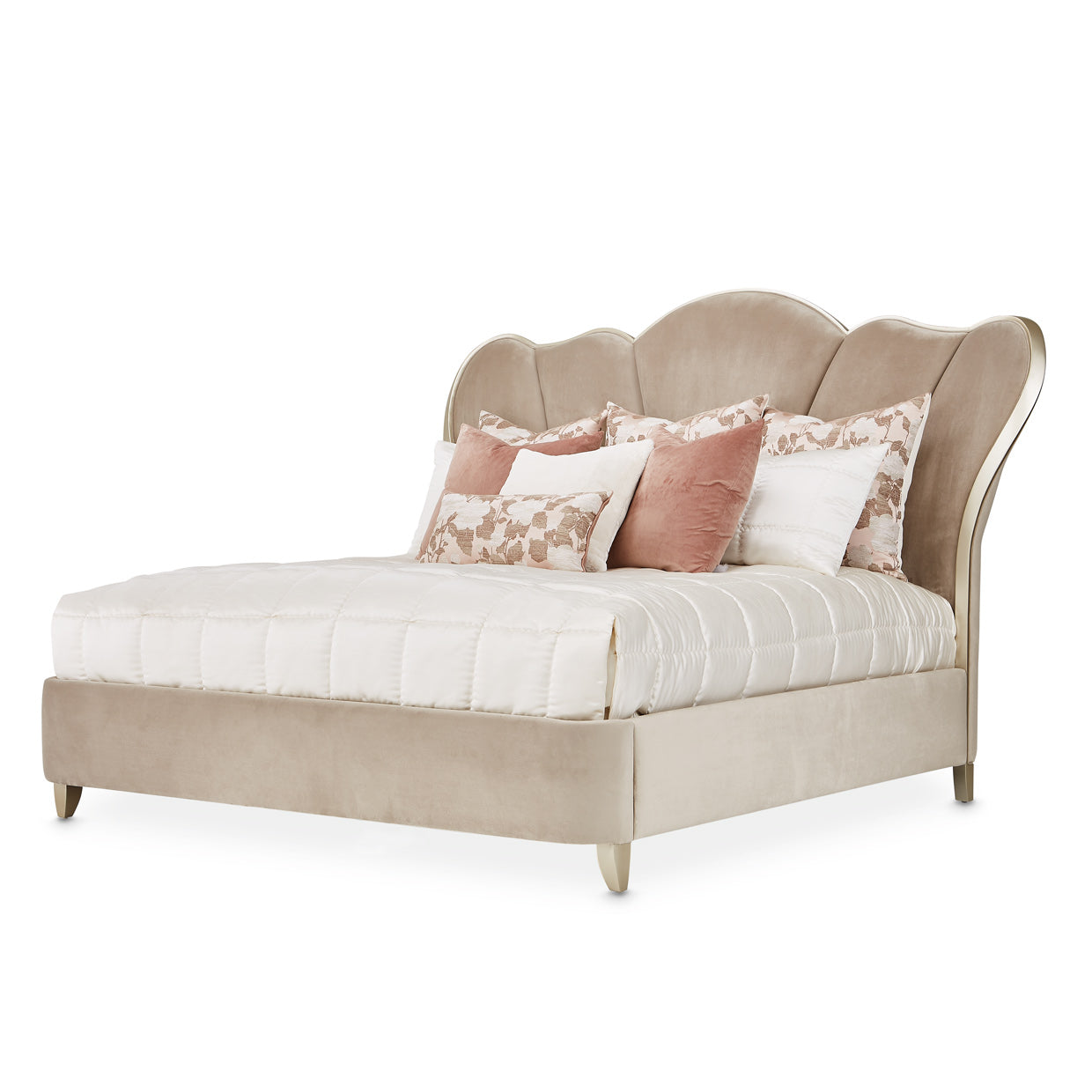 VillaÂ Cherie Eastern King Channel Tufted Bed - Hazelnut