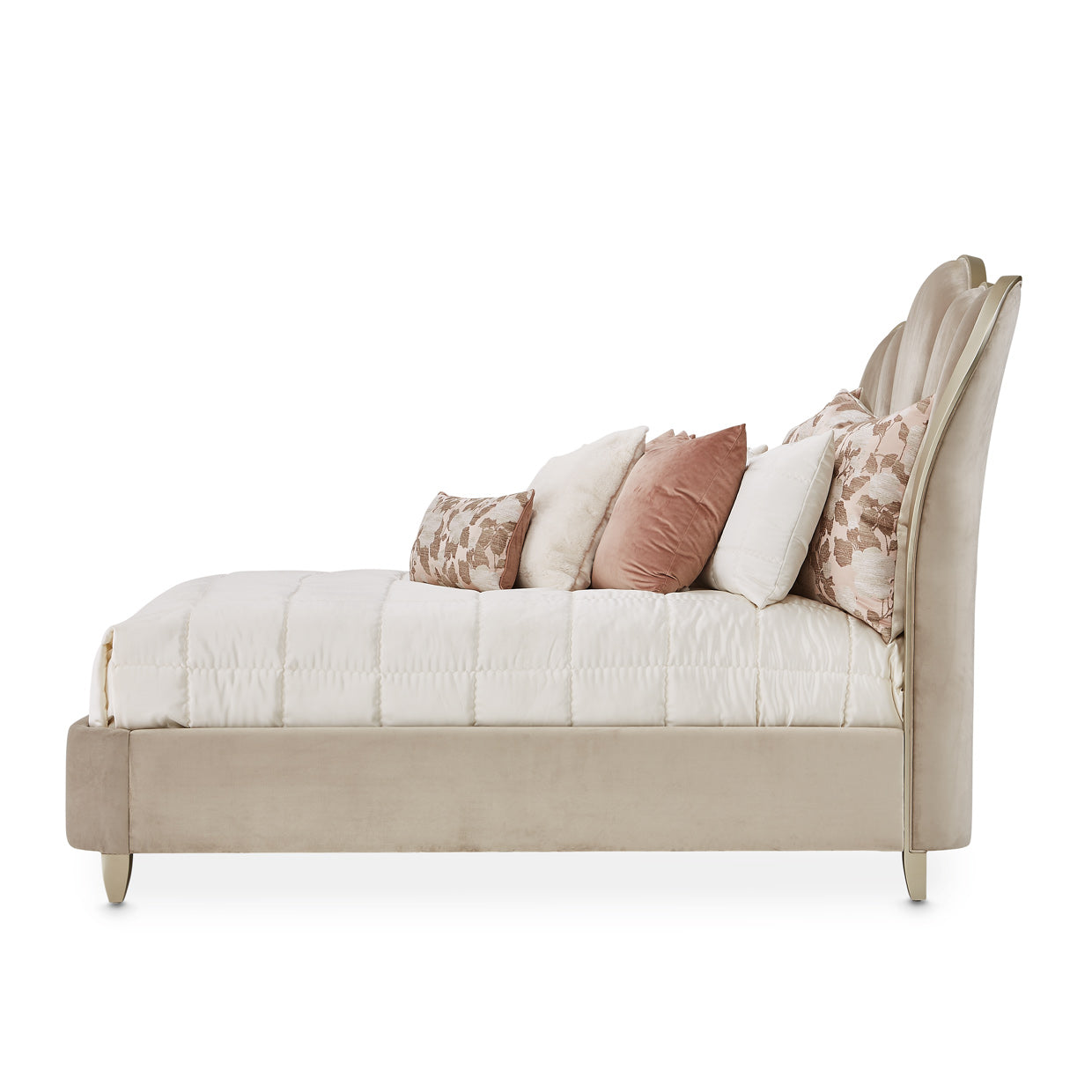VillaÂ Cherie Eastern King Channel Tufted Bed - Hazelnut
