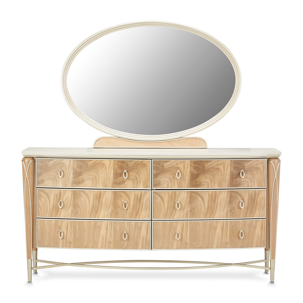 Villa Cherie Dresser and Mirror - Caramel