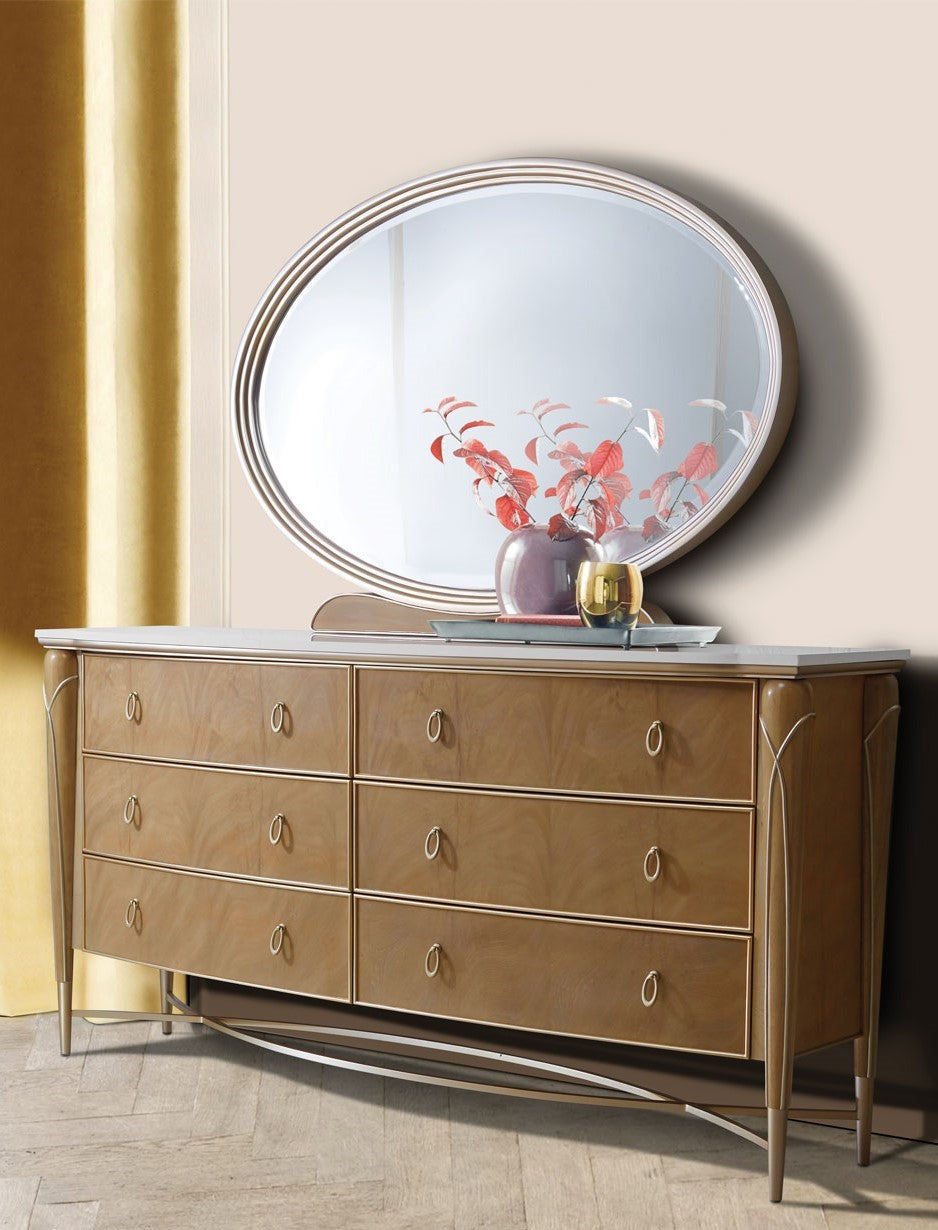 Villa Cherie Dresser and Mirror - Caramel