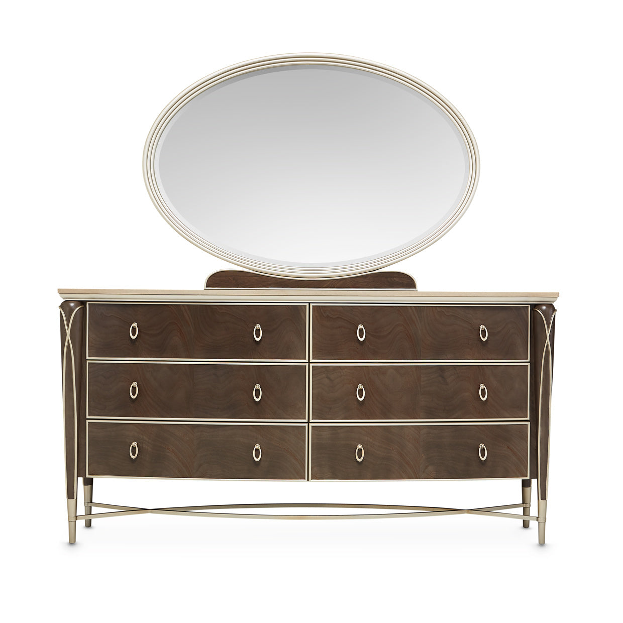 VillaÂ Cherie Dresser & Mirror - Hazelnut