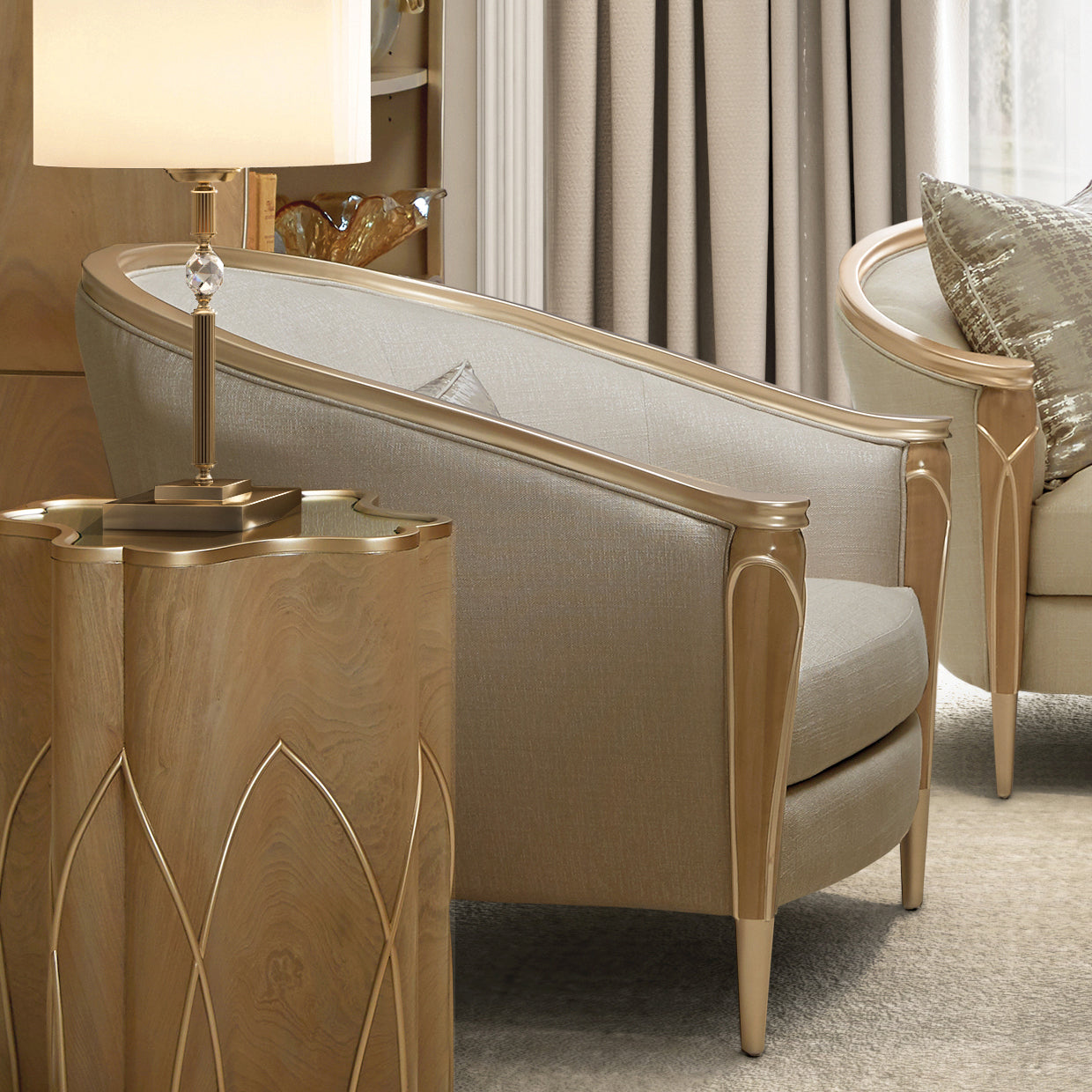 Villa Cherie Matching Chair - Pearl/Caramel