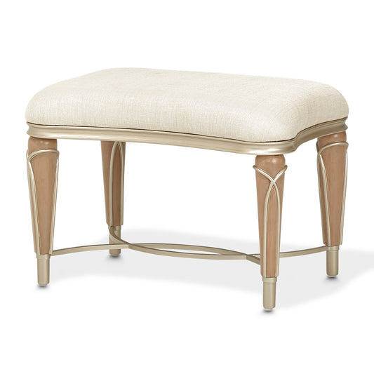 Villa Cherie Ottoman - Pearl/Caramel