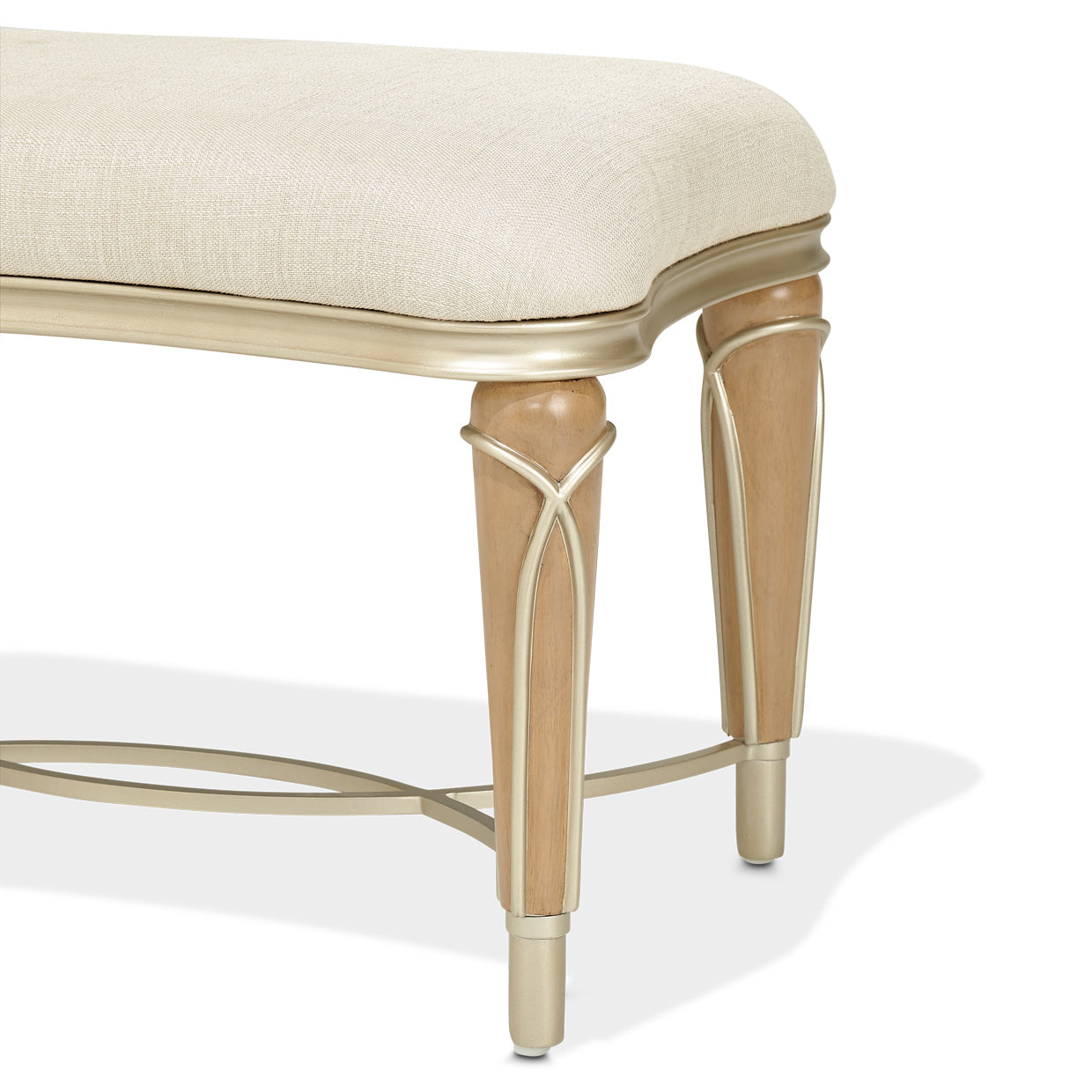 Villa Cherie Ottoman - Pearl/Caramel