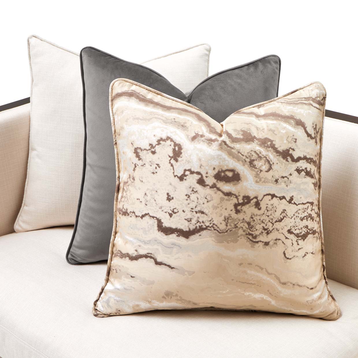 Belmont Place Sofa - Cream/Espresso