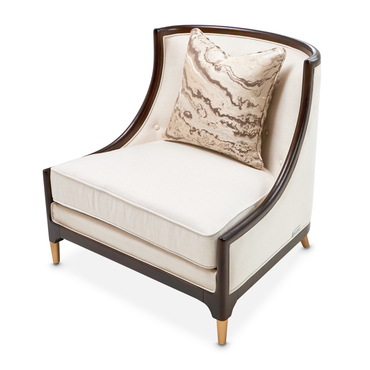 Belmont Place Accent Chair - Cream/Espresso