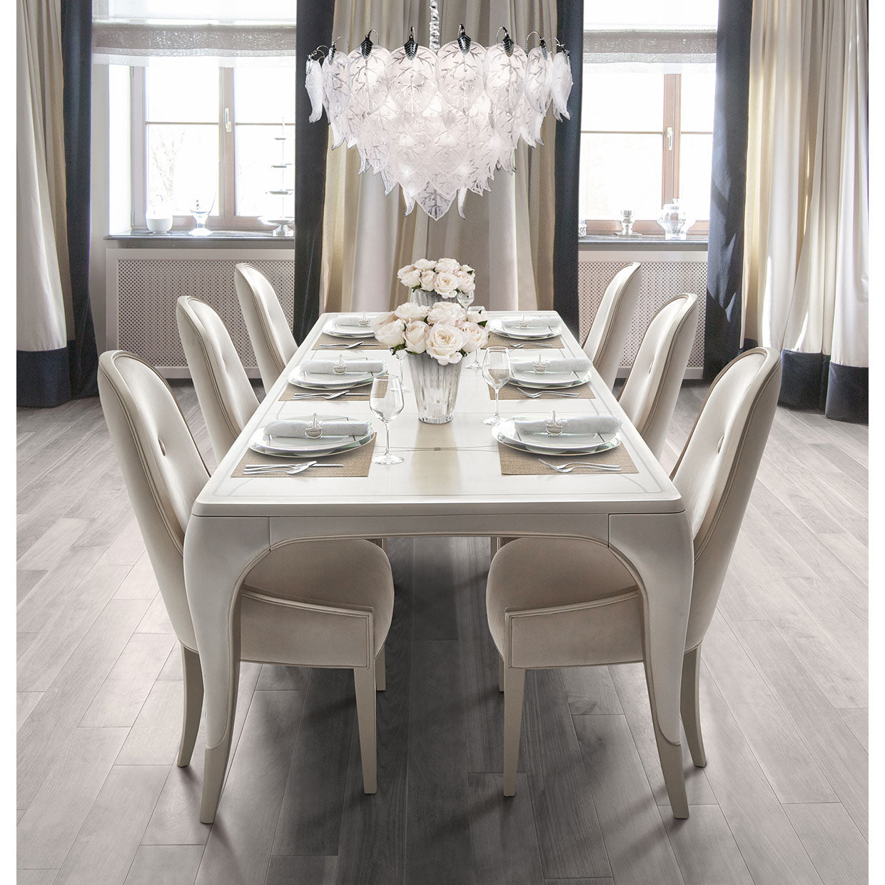 London Place Rectangular Dining Table - Creamy Pearl