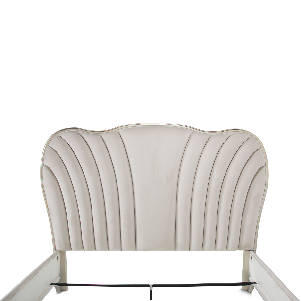 London Place Eastern King Velvet Panel Bed - Creamy Pearl