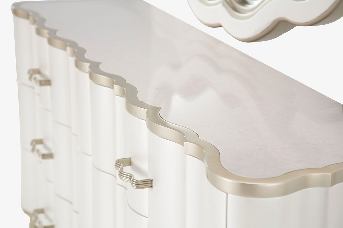 London Place Dresser with Mirror - Creamy Pearl