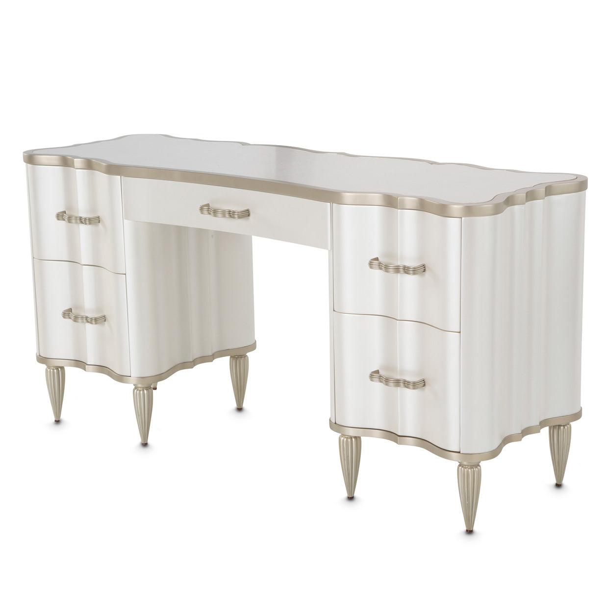 London Place Vanity Desk - Creamy Pearl