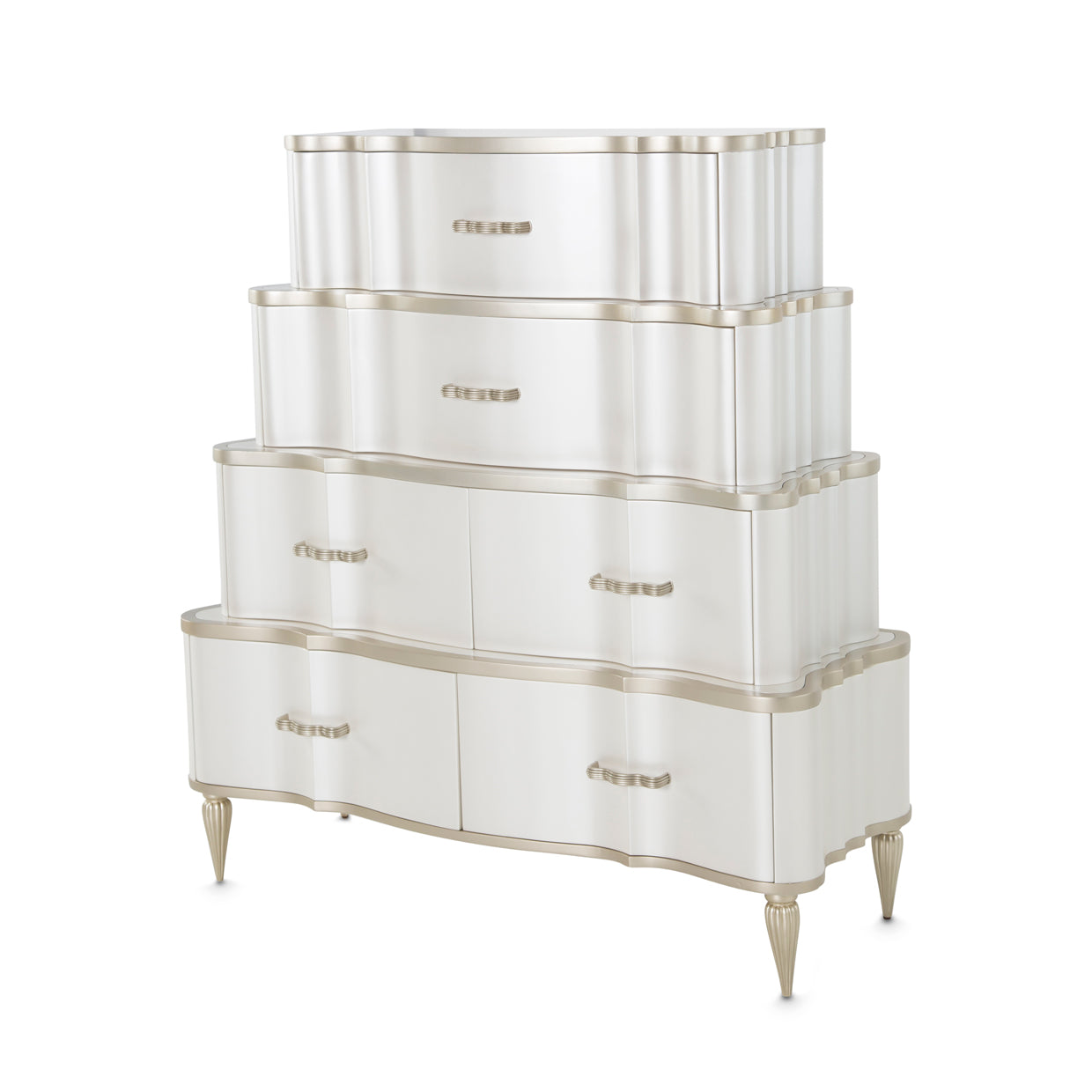 London Place 6-Drawer Tiered Chest - Creamy Pearl