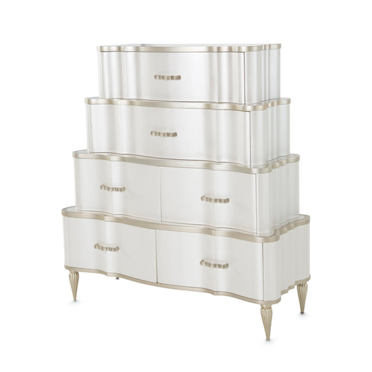London Place 6-Drawer Tiered Chest - Creamy Pearl