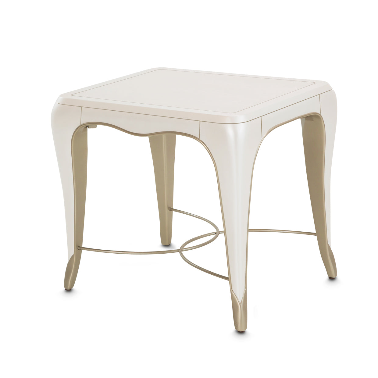London Place Rectangular End Table - Creamy Pearl