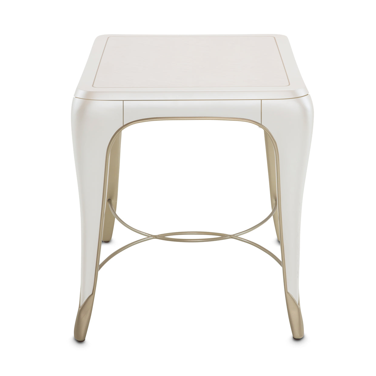 London Place Rectangular End Table - Creamy Pearl