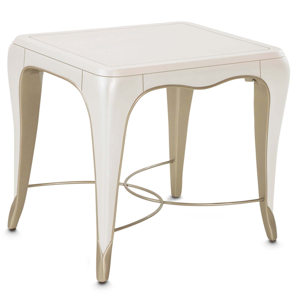 London Place Rectangular End Table - Creamy Pearl