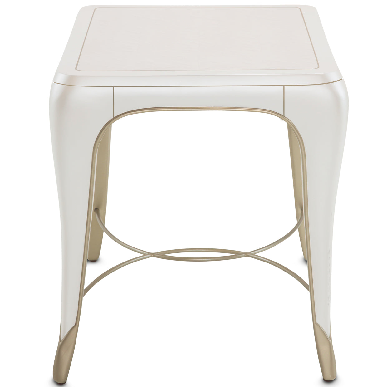 London Place Rectangular End Table - Creamy Pearl