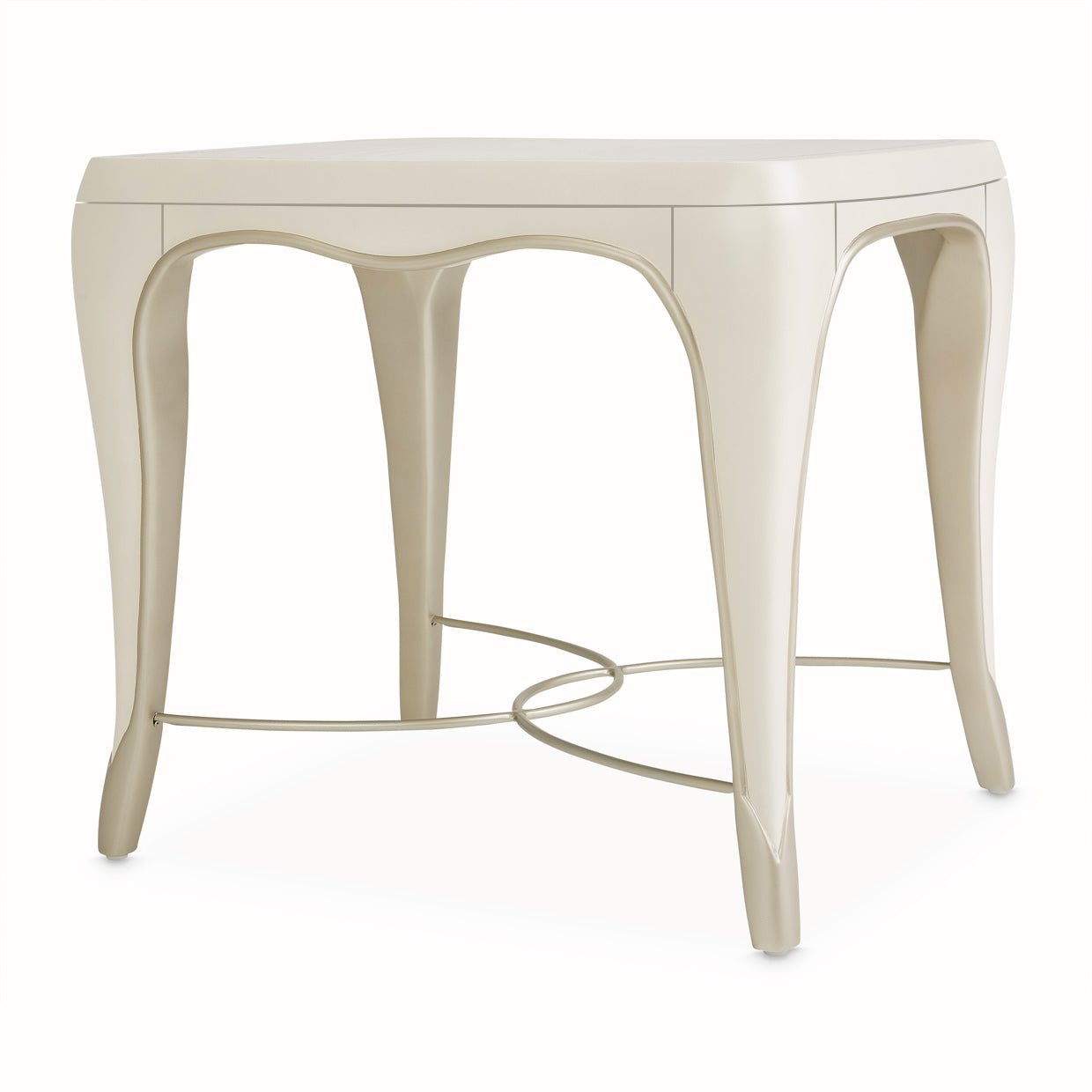 London Place Rectangular End Table - Creamy Pearl