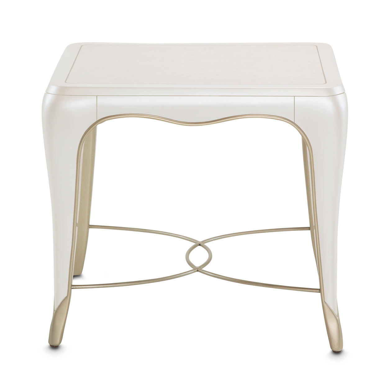 London Place Rectangular End Table - Creamy Pearl