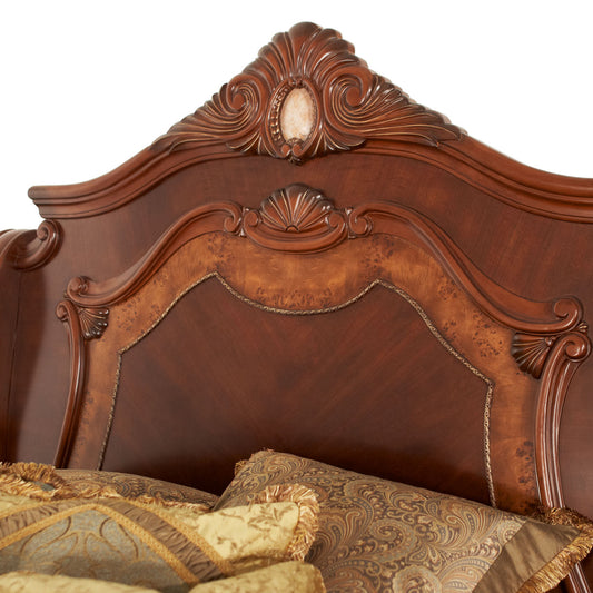 Cortina Queen Sleigh Bed - Honey Walnut