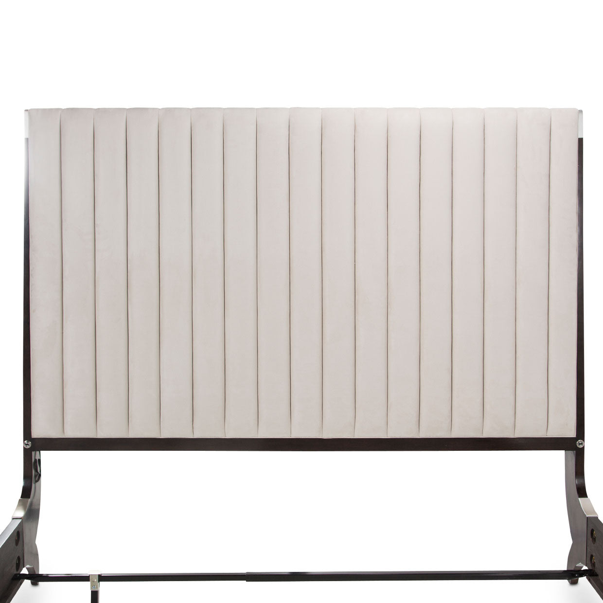 Paris Chic Eastern King Tufted Sleigh Bed - Doeskin/Espresso