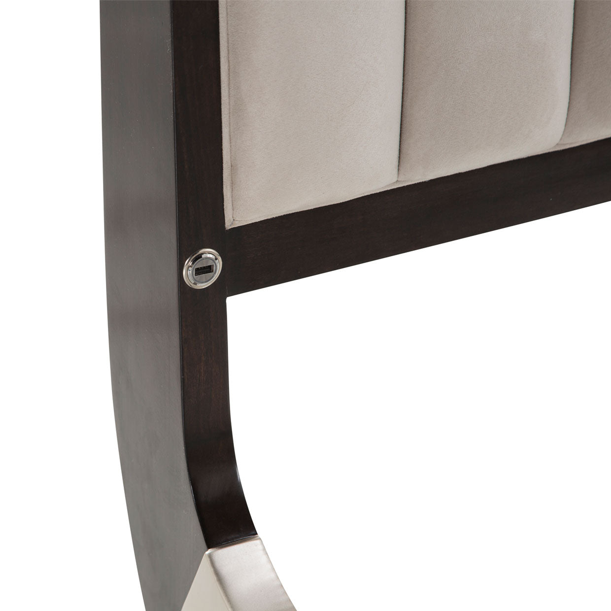 Paris Chic Cal. King Tufted Sleigh Bed - Doeskin/Espresso