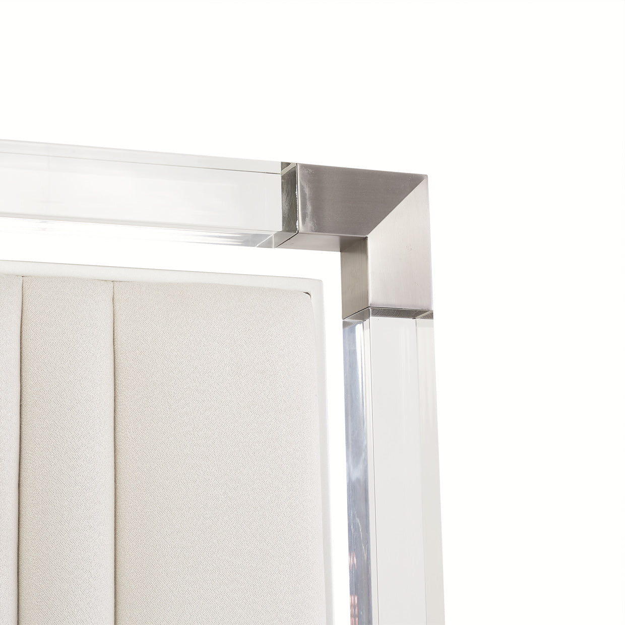 Penthouse Queen Short Panel Bed - Frosted Linen/Ash Gray