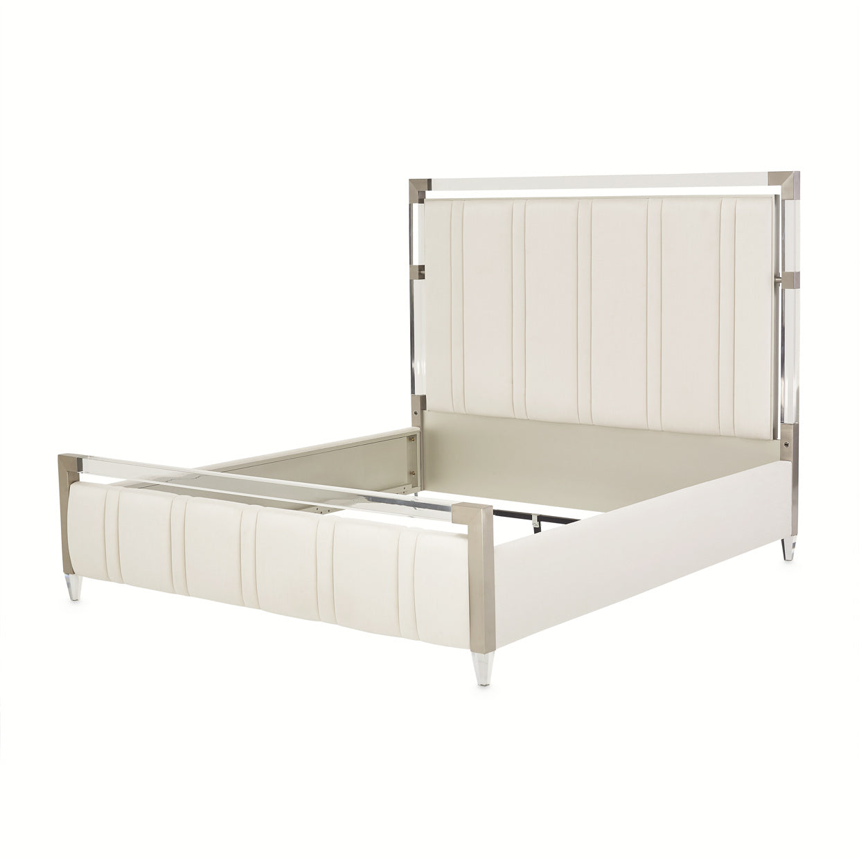Penthouse Queen Short Panel Bed - Frosted Linen/Ash Gray