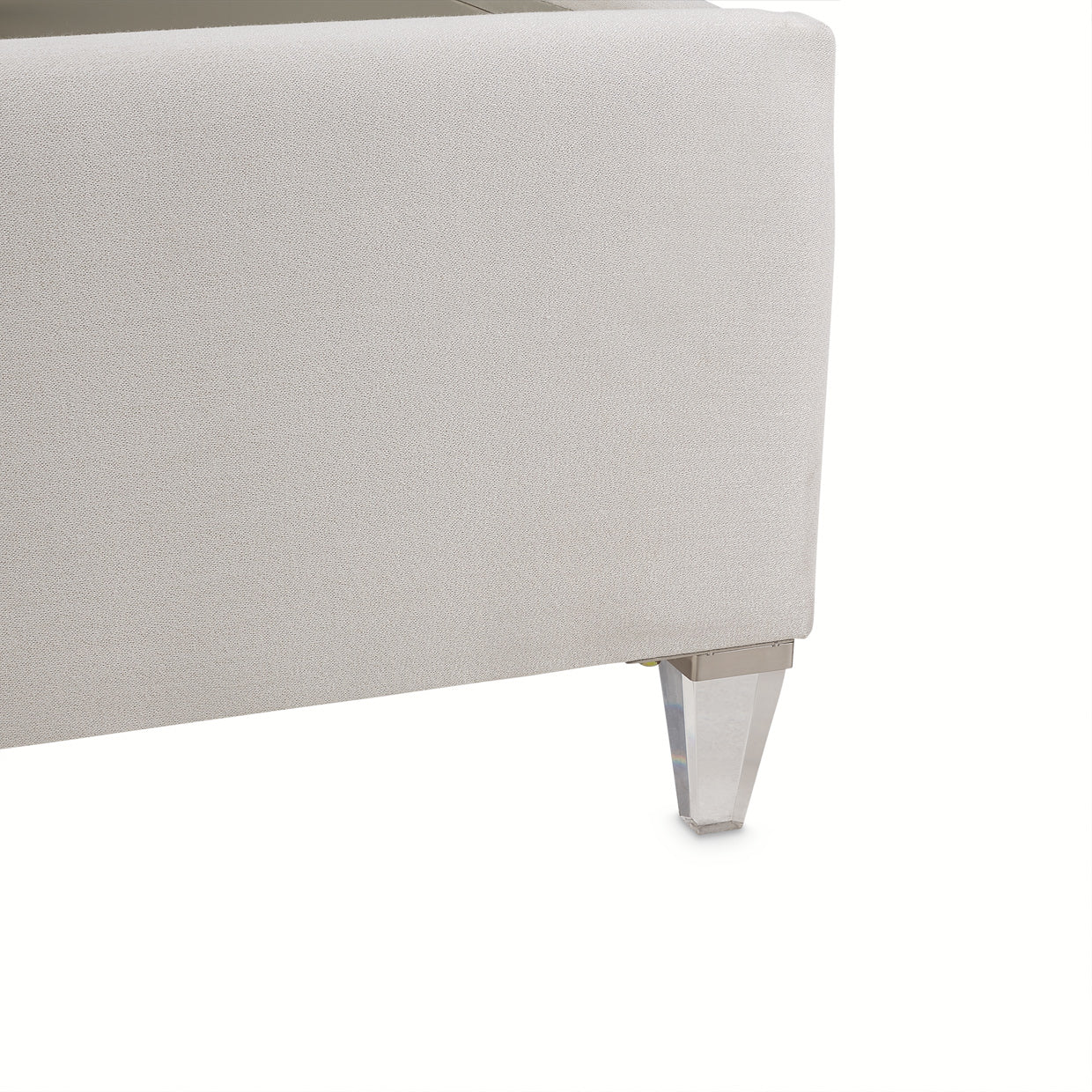 Penthouse Eastern King Tall Panel Bed - Frosted Linen/Ash Gray