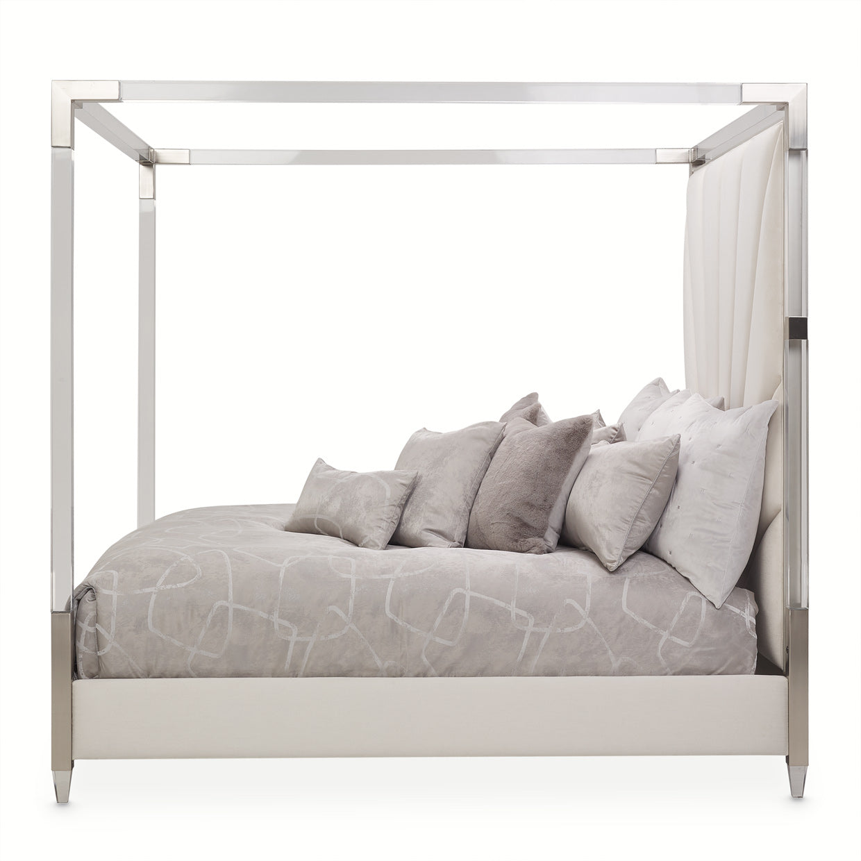 Penthouse Eastern King Canopy Bed - Ash Gray