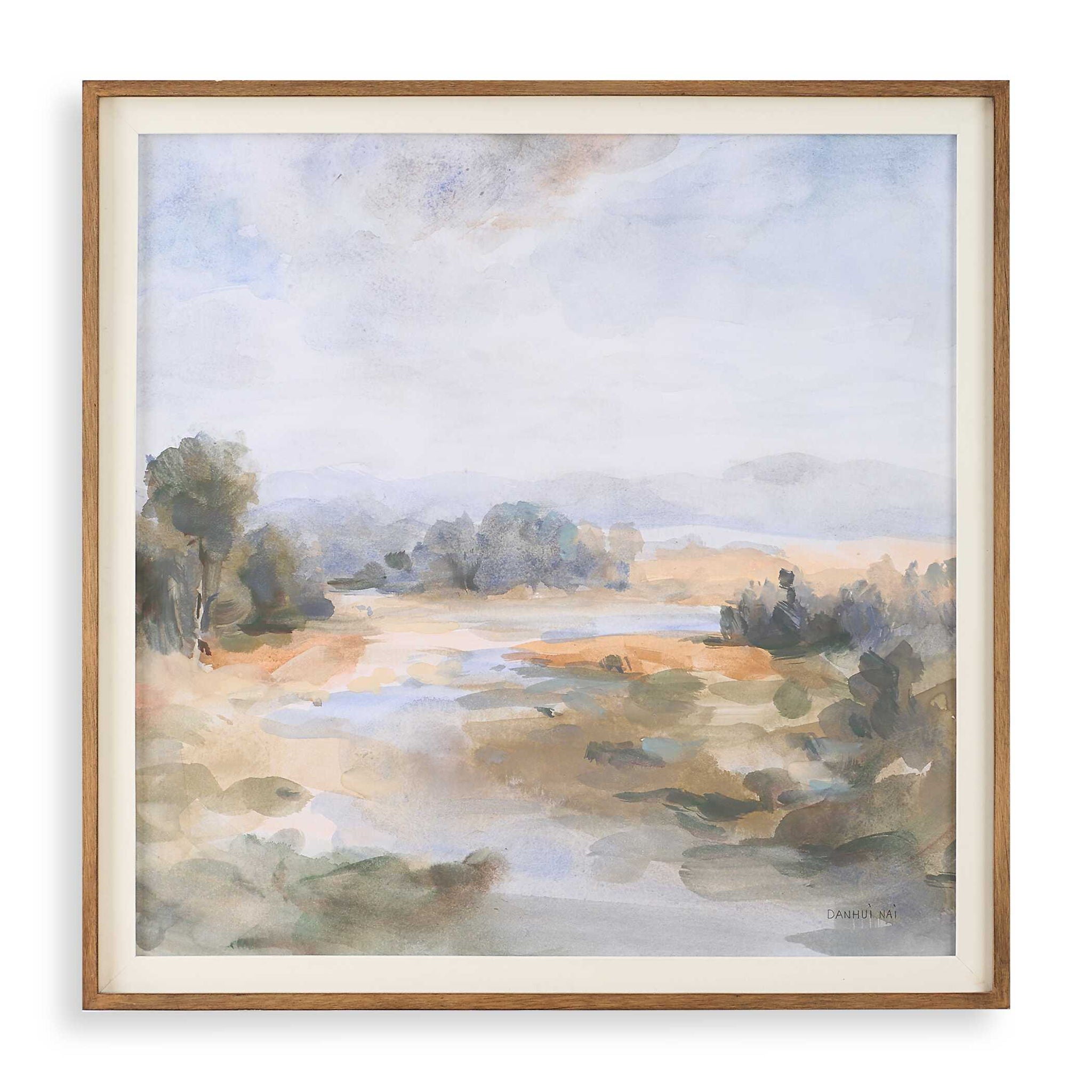 River Afternoon - Landscape Print - Light Brown