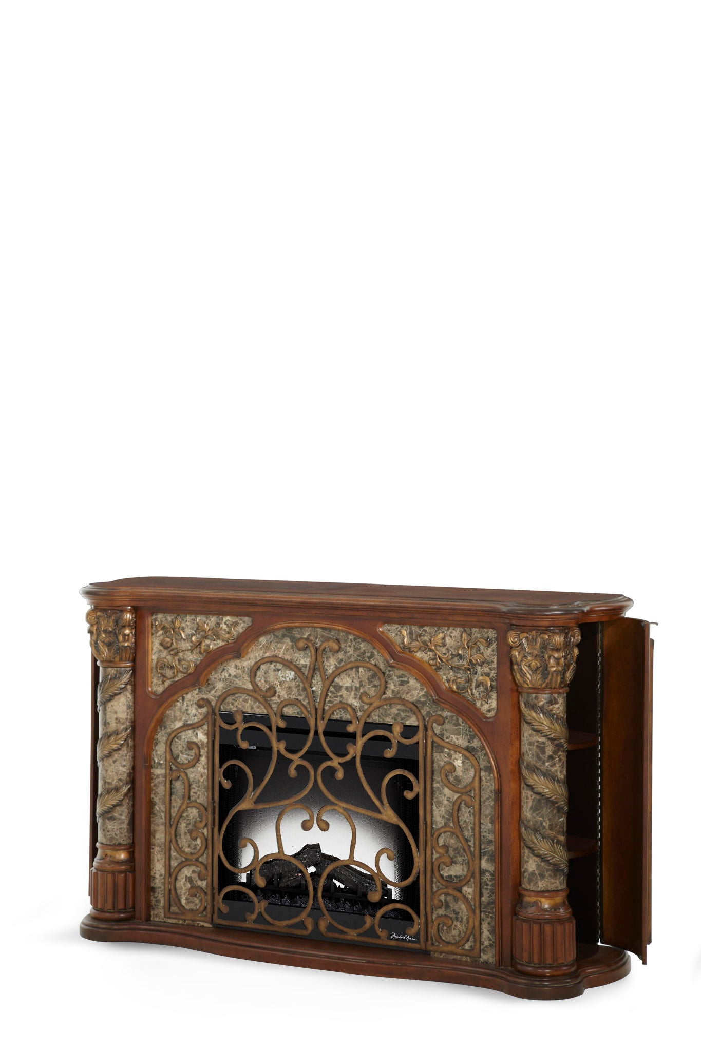 Villa Valencia - Fireplace With Electric Insert - Classic Chestnut