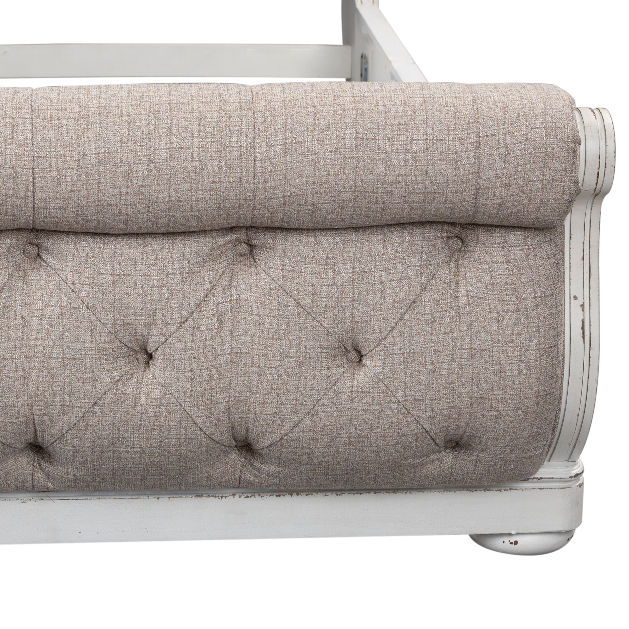 Magnolia Manor - King Upholstered Sleigh Footboard - White