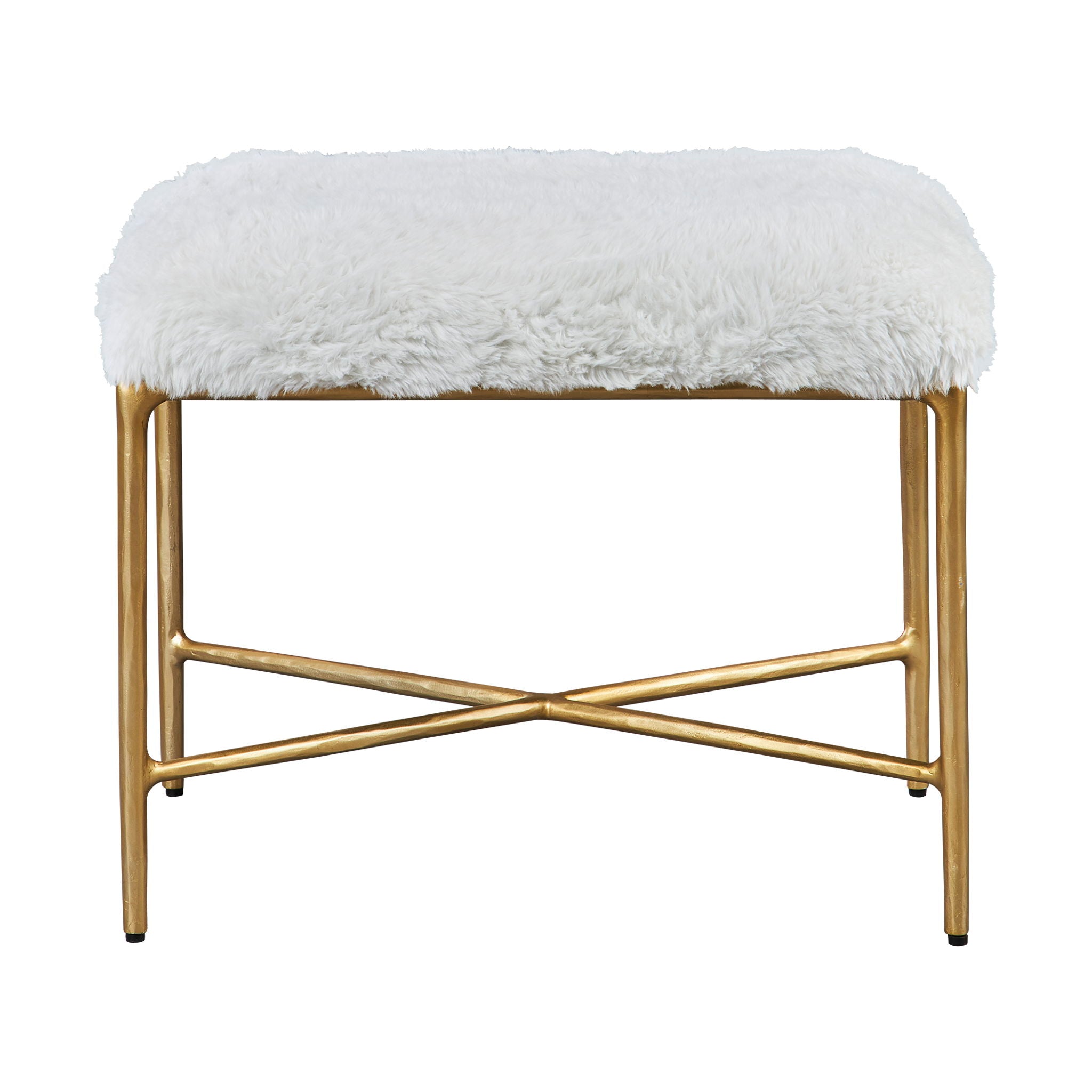 Charmed - Sheepskin Small Bench - White