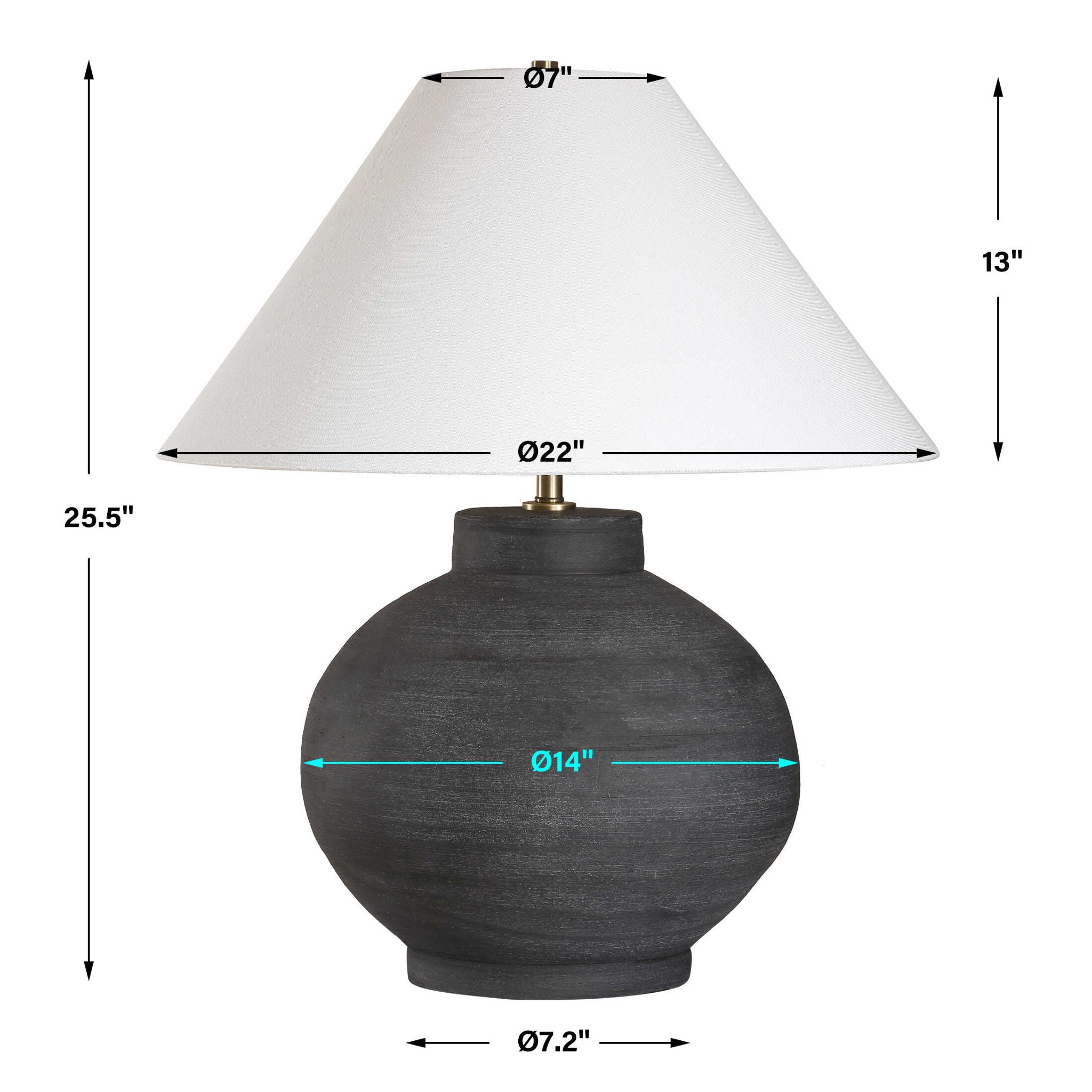 Tramore - Table Lamp - Rustic Charcoal