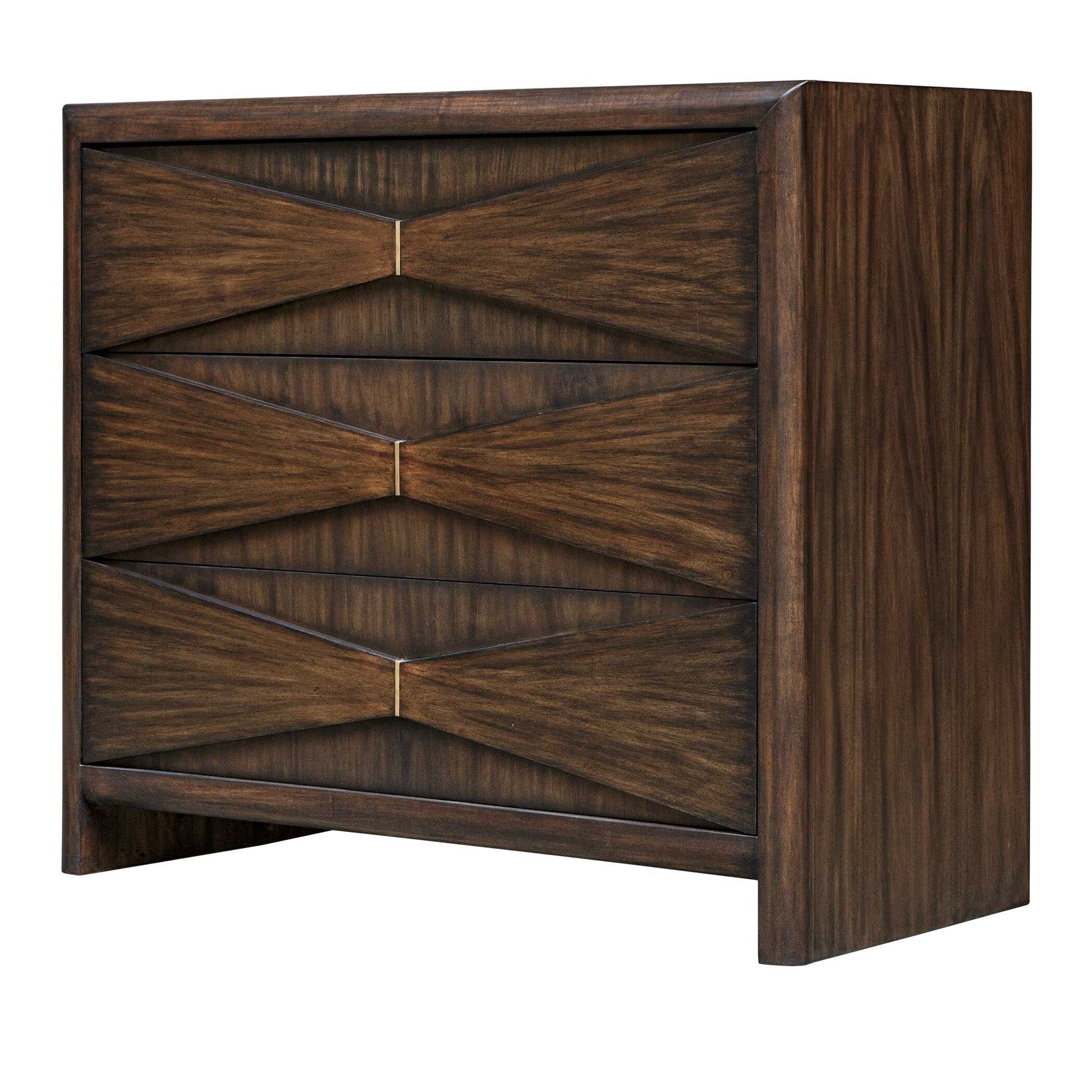 Bowtie - 3 Drawer Mid-Century Chest - Dark Brown