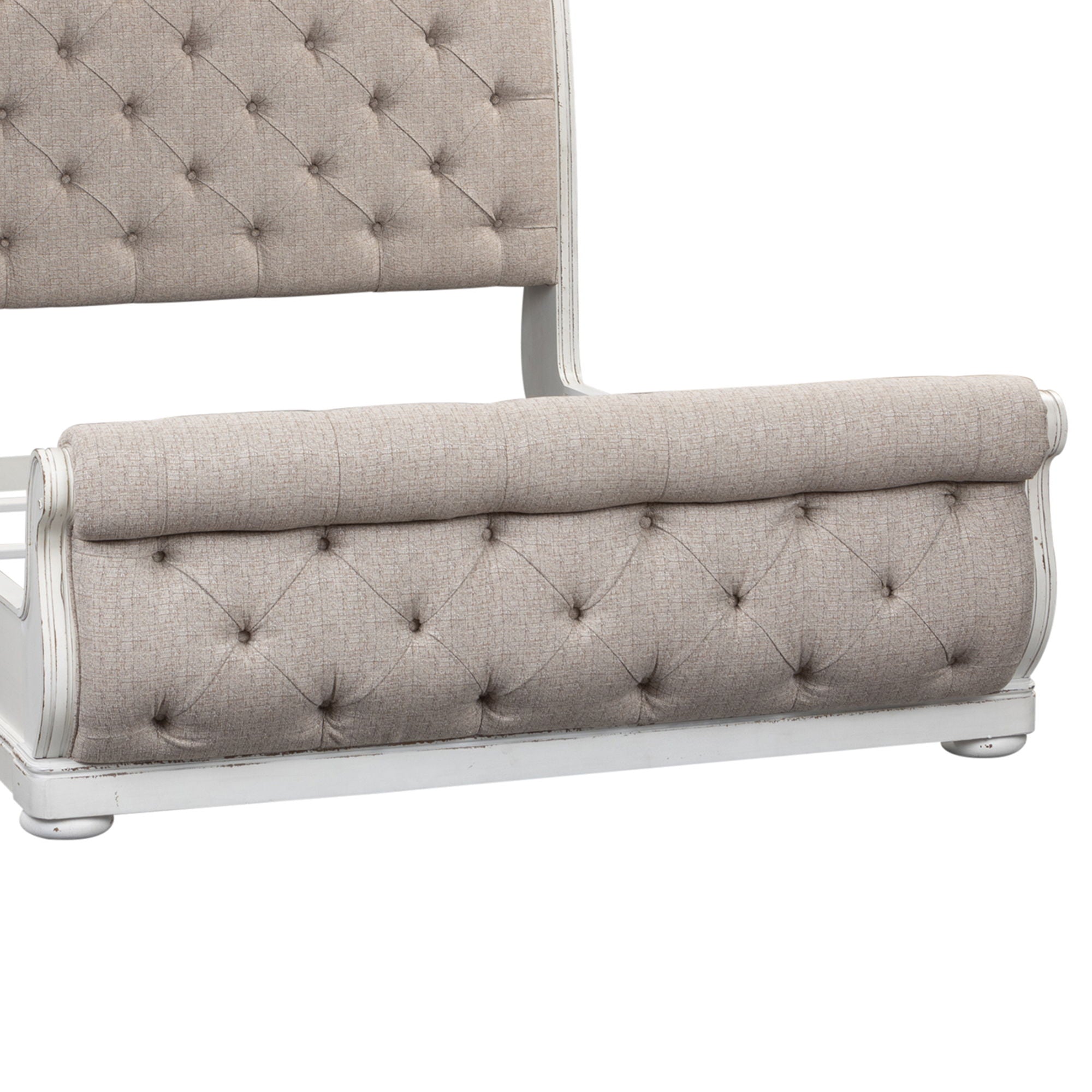Magnolia Manor - King Upholstered Sleigh Footboard - White