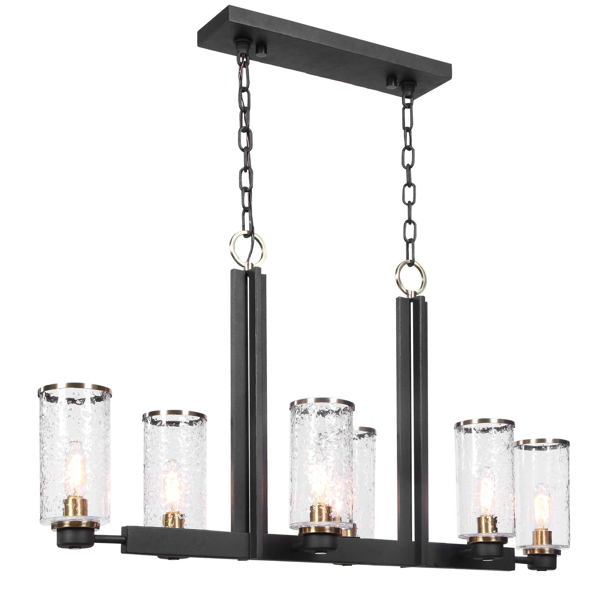 Jarsdel - 6 Light Industrial Island Light - Black