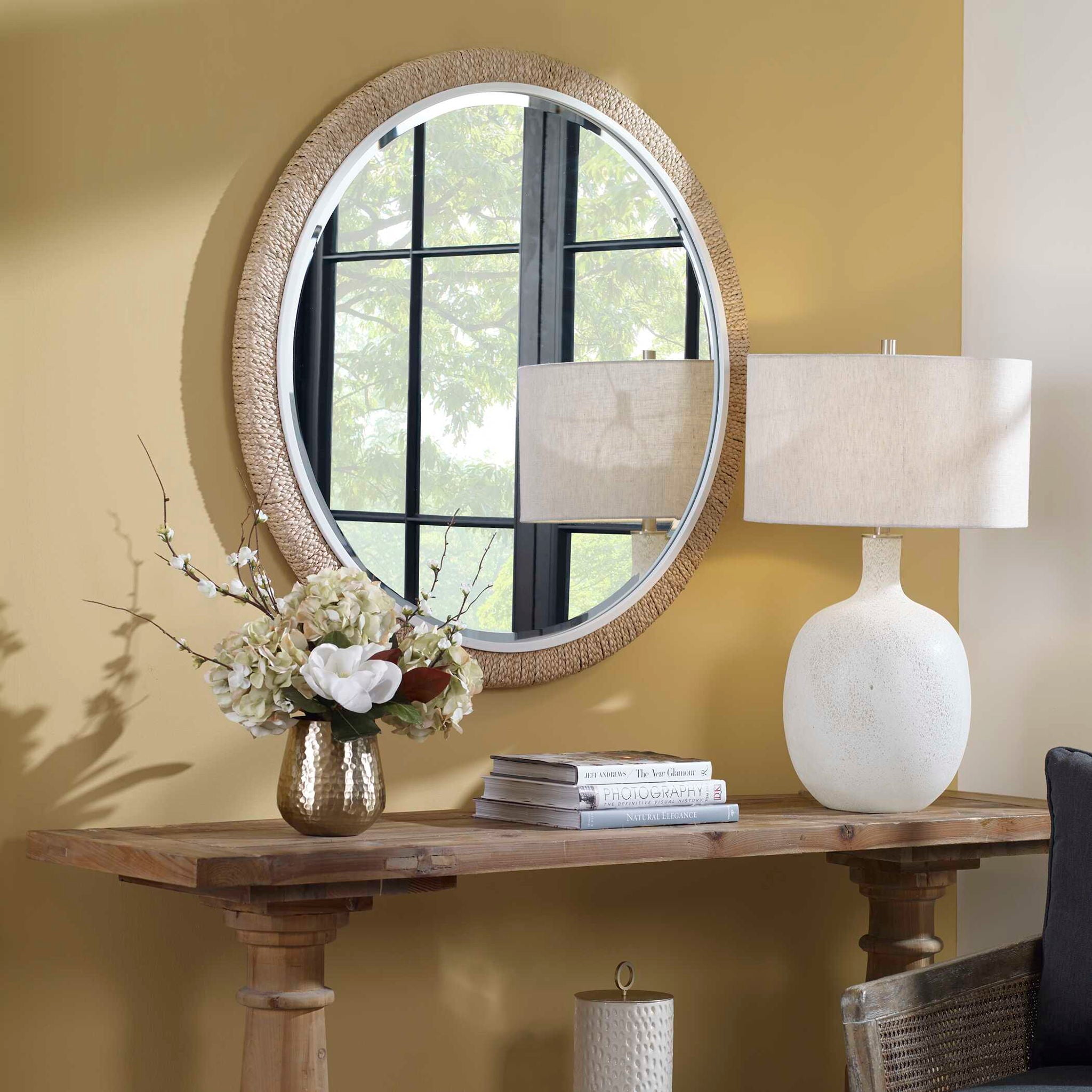 Carbet - Round Rope Mirror - Light Brown