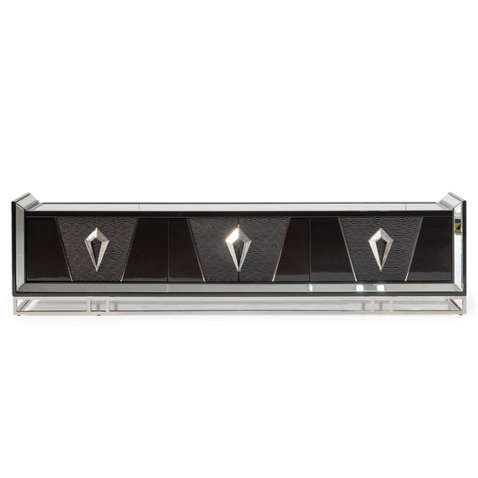 Carmela Media Cabinet G.Charcoal sand 94"