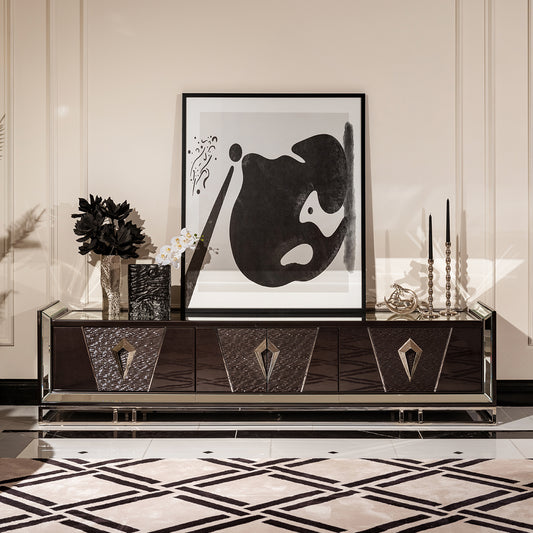 Carmela Media Cabinet G.Charcoal sand 94"