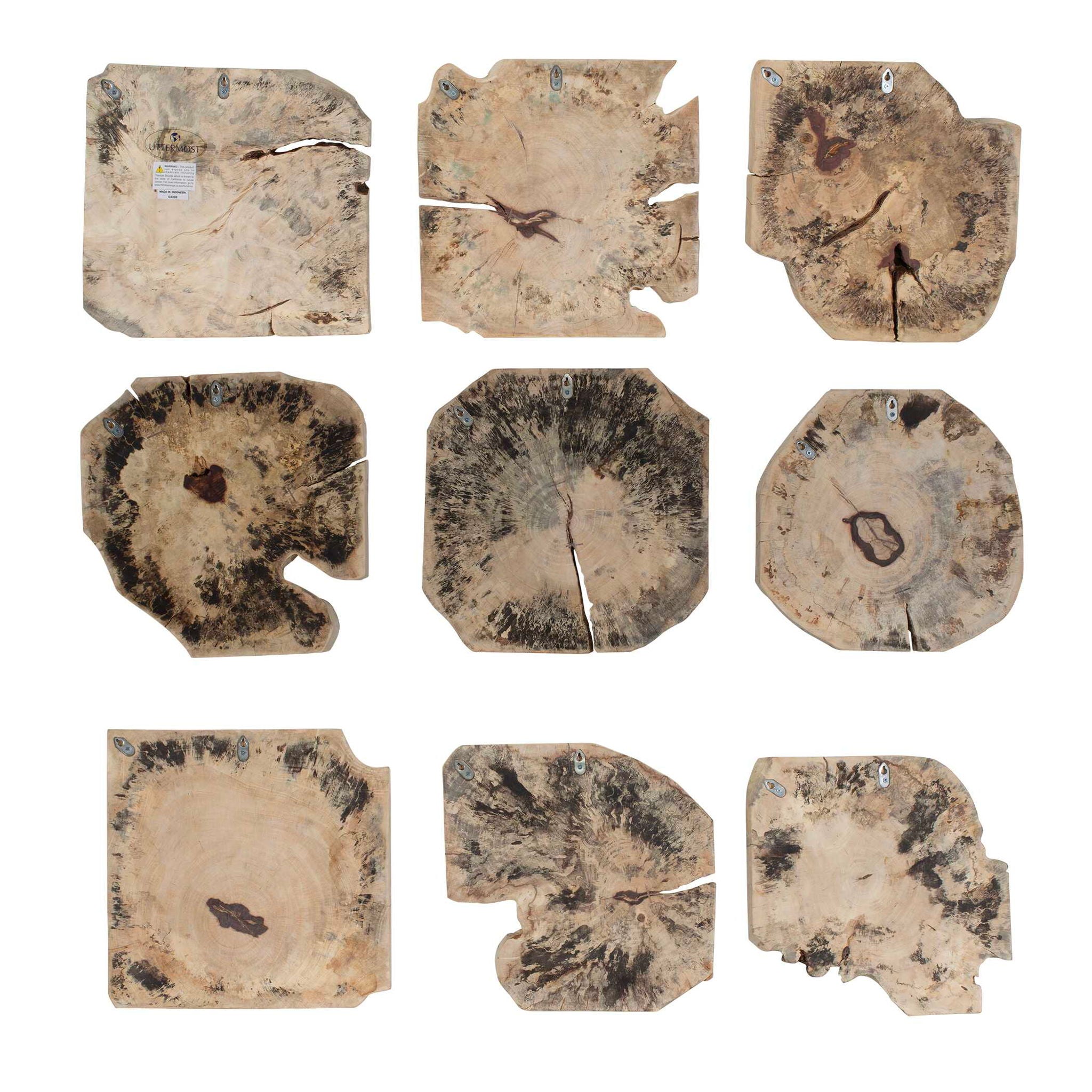 Bahati - Wood Bleached Wall Decor (Set of 9) - Brown