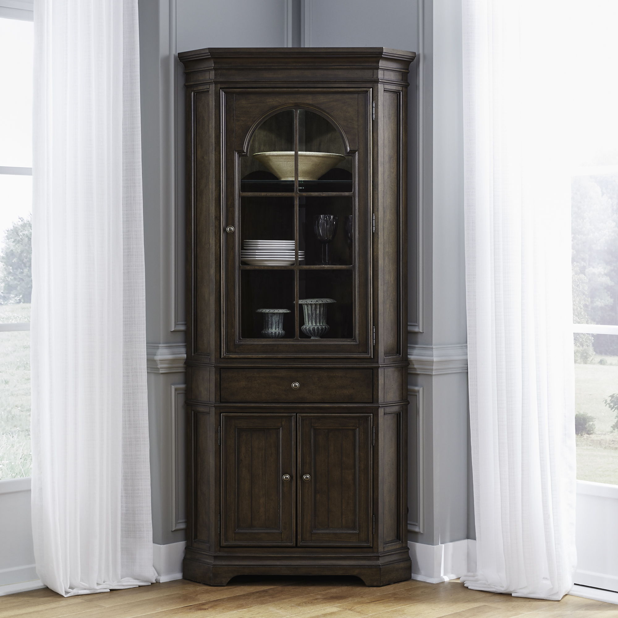 Arden Road - Corner Cabinet - Satin Cherry